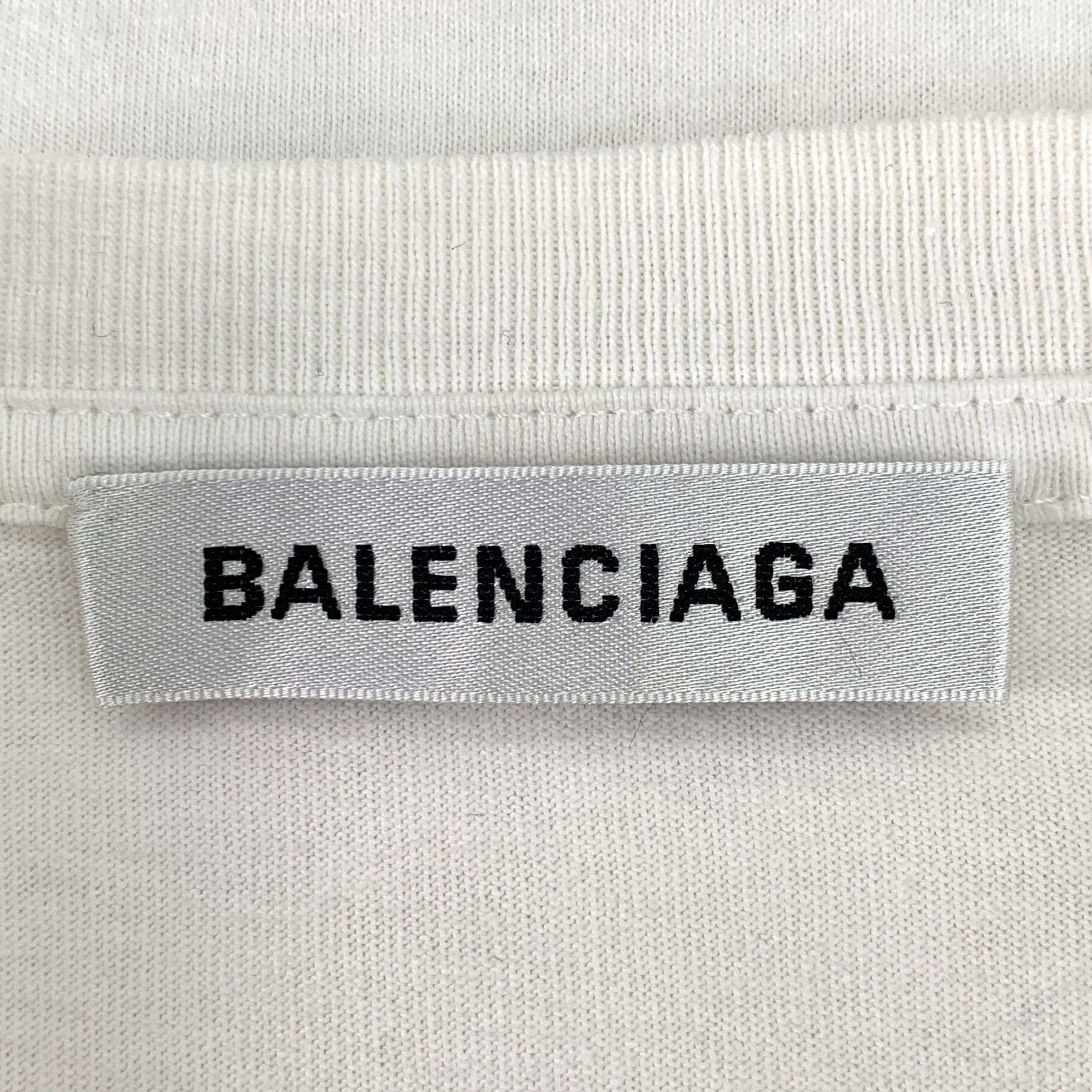 Balenciaga Balenciaga White Logo T-Shirt Unisex Cotton Casual Wear Size Size M / US 6-8 / IT 42-44 - 8 Thumbnail