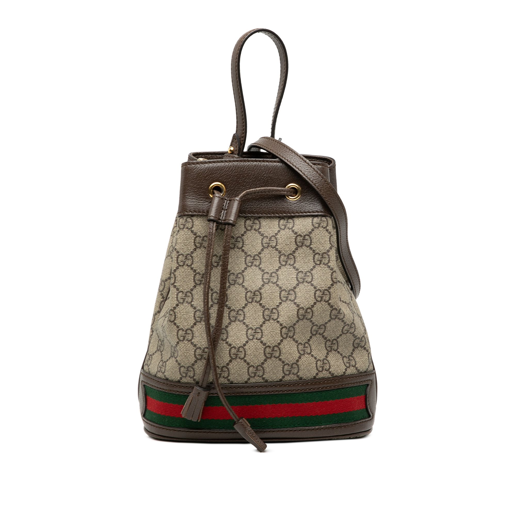 Gucci Gucci Small GG Supreme Web Ophidia Bucket Bag Size ONE SIZE - 1 Thumbnail
