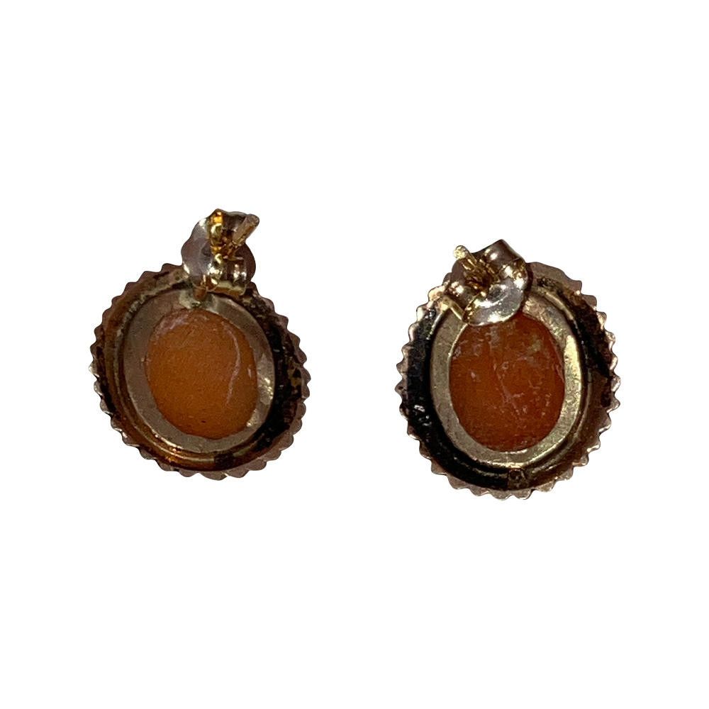 Designer 14 Kt Carnelian Shell Cameo Earrings Size ONE SIZE - 6 Thumbnail