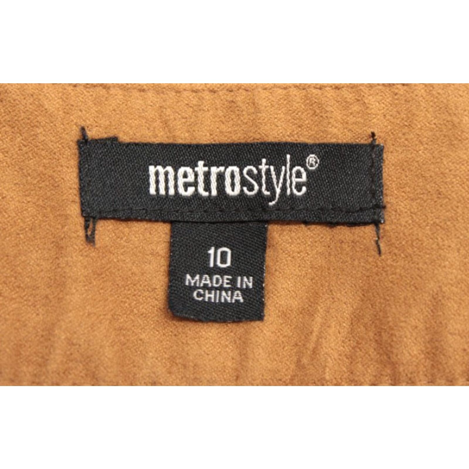 Vintage VINTAGE Metrostyle A-Line Skirt sz 10 Midi Brown Faux Suede Ruffled Bustle Y2K Womens Size 32" / US 10 / IT 46 - 7 Thumbnail