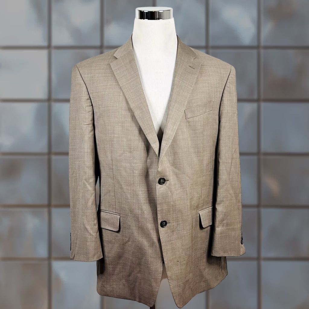 Tommy Hilfiger Tommy Hilfiger Sport Coat 46R Wool Beige Two-Button Lined Double-Vented Men’s Grade 46 Regular Navy? Size US XS / EU 42 / 0 - 1 Thumbnail