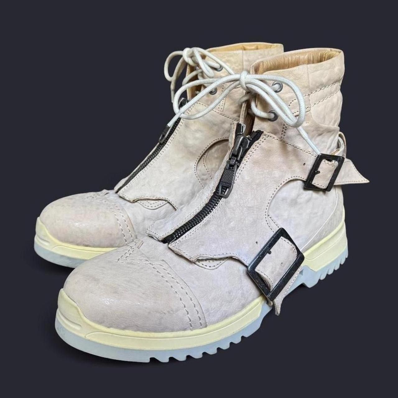 Diesel diesel men's D klosure cream leather lace up combat boots Size US 9 / EU 42 - 1 Thumbnail