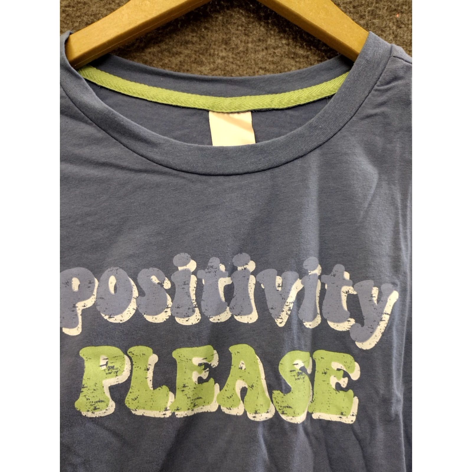 Vintage Secret Treasures Women's Shirt Adult XS Blue Positivity Please Womens Size XS / US 0-2 / IT 36-38 - 3 Thumbnail