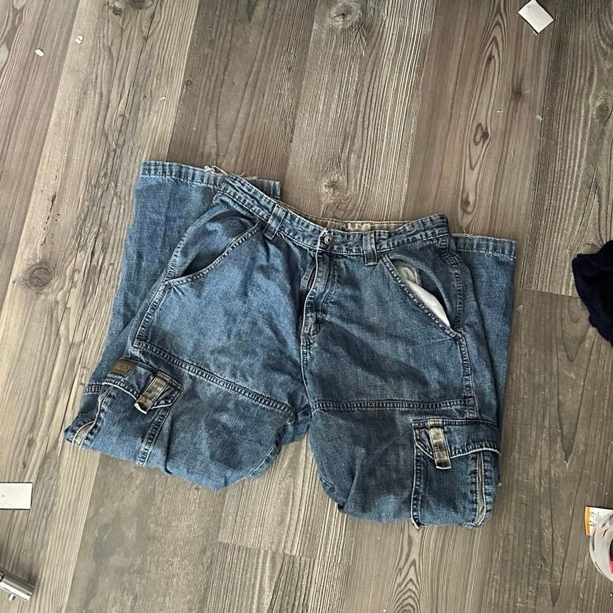 Other no brand cargo jeans blue green boys 16 Size 38" / US 16 / IT 52 - 1 Thumbnail
