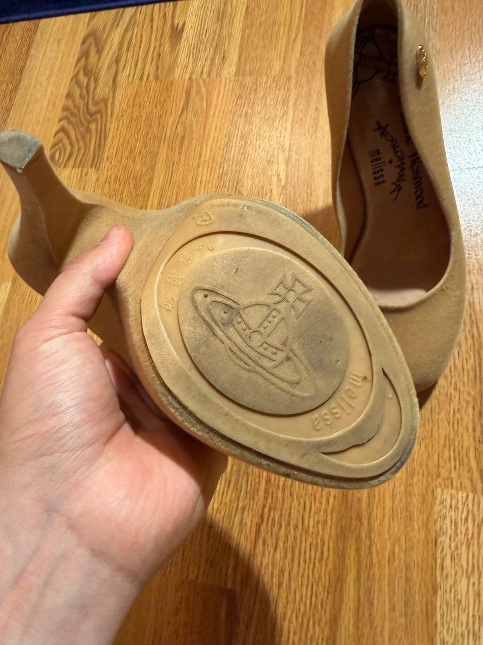 Melissa × Vivienne Westwood Vivienne Westwood x Melissa Anglomania Flocked Pumps Beige Size US 10 / IT 40 - 9 Thumbnail