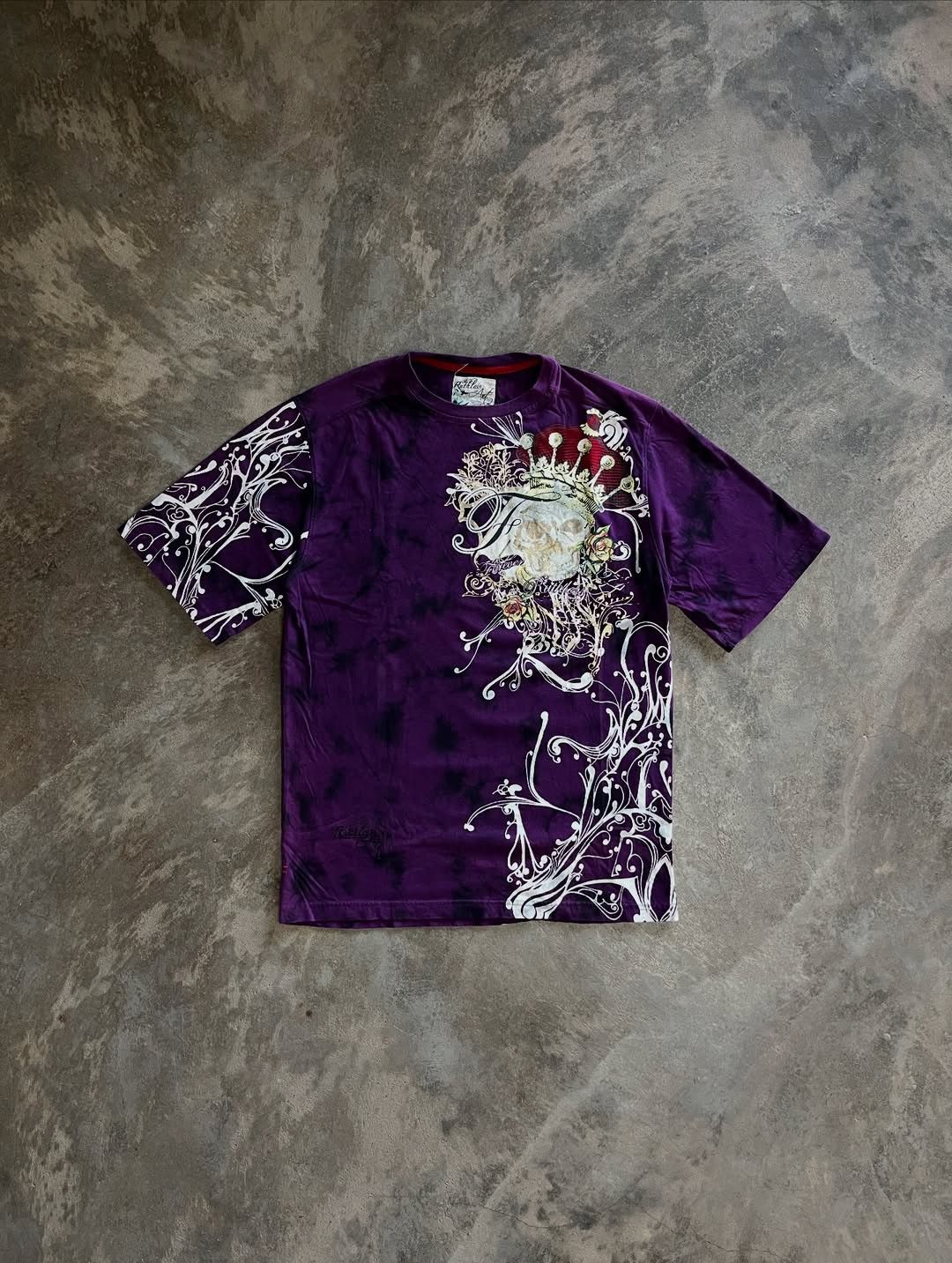 vintage ruthless art skull affliction style