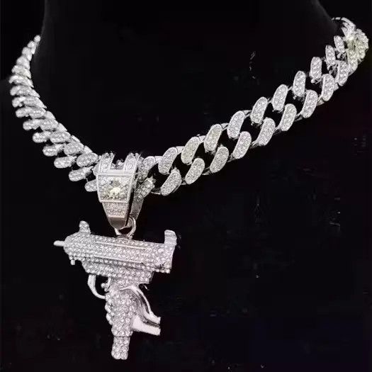 Jewelry Gun Uzi Pendant Necklace Size ONE SIZE - 1 Thumbnail