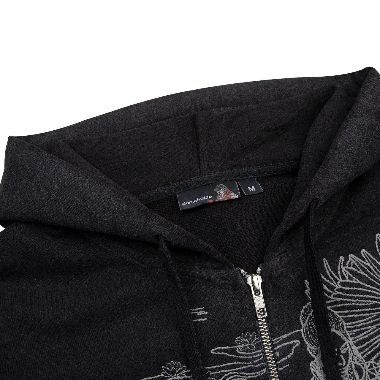 Boro Sashiko Zip Up Hoodie Sweatshirt Patchwork in Black, Men's (Size Xl) — image 4 of 6