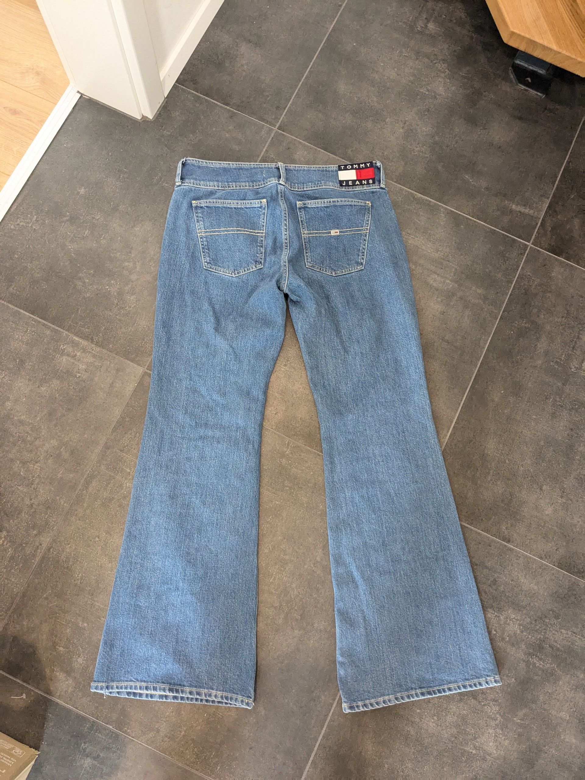 Tommy Hilfiger × Tommy Jeans Tommy Jeans 31/32 Wide Flared Blue Jeans Baggy Denim Size 31" - 5 Thumbnail
