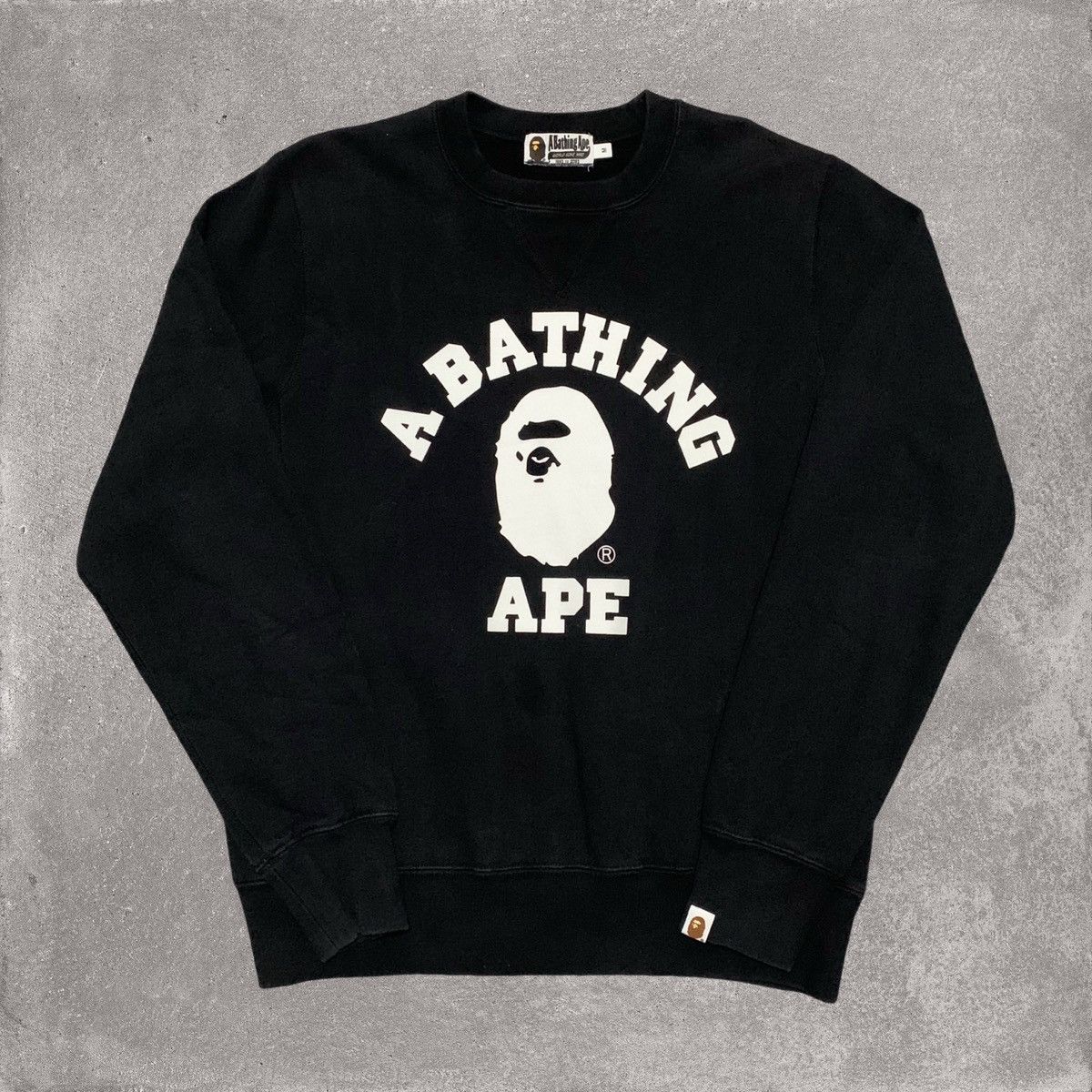 image of Bape Medium College Black Sweatshirt Crewneck Apes Together, Men's