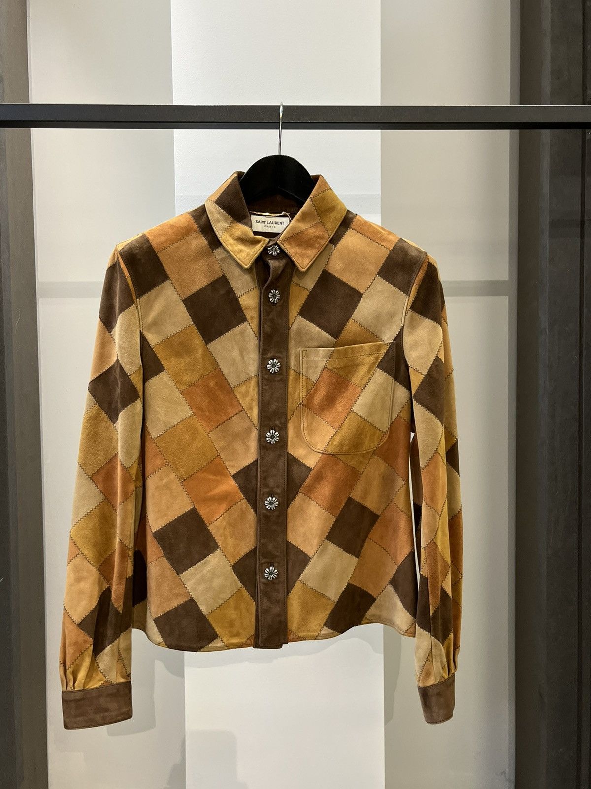 Saint Laurent Paris Saint Laurent Paris Quilted Patchwork Leather Shirt Jacket Size US S / EU 44-46 / 1 - 1 Thumbnail