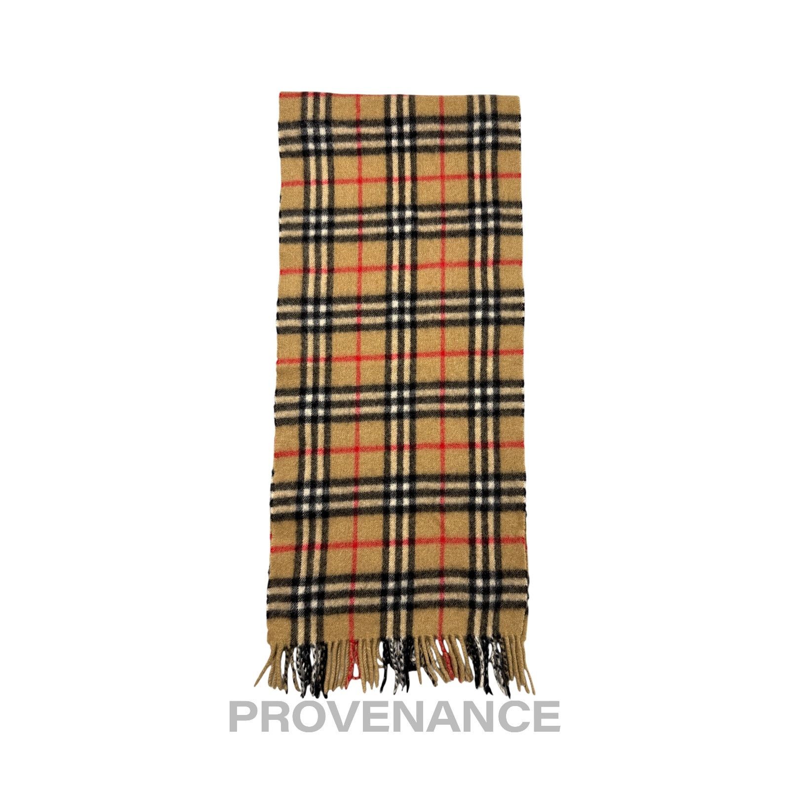 Burberry 🔴 Vintage Burberrys Scarf Nova Check 100% Cashmere Camel Size ONE SIZE - 4 Thumbnail
