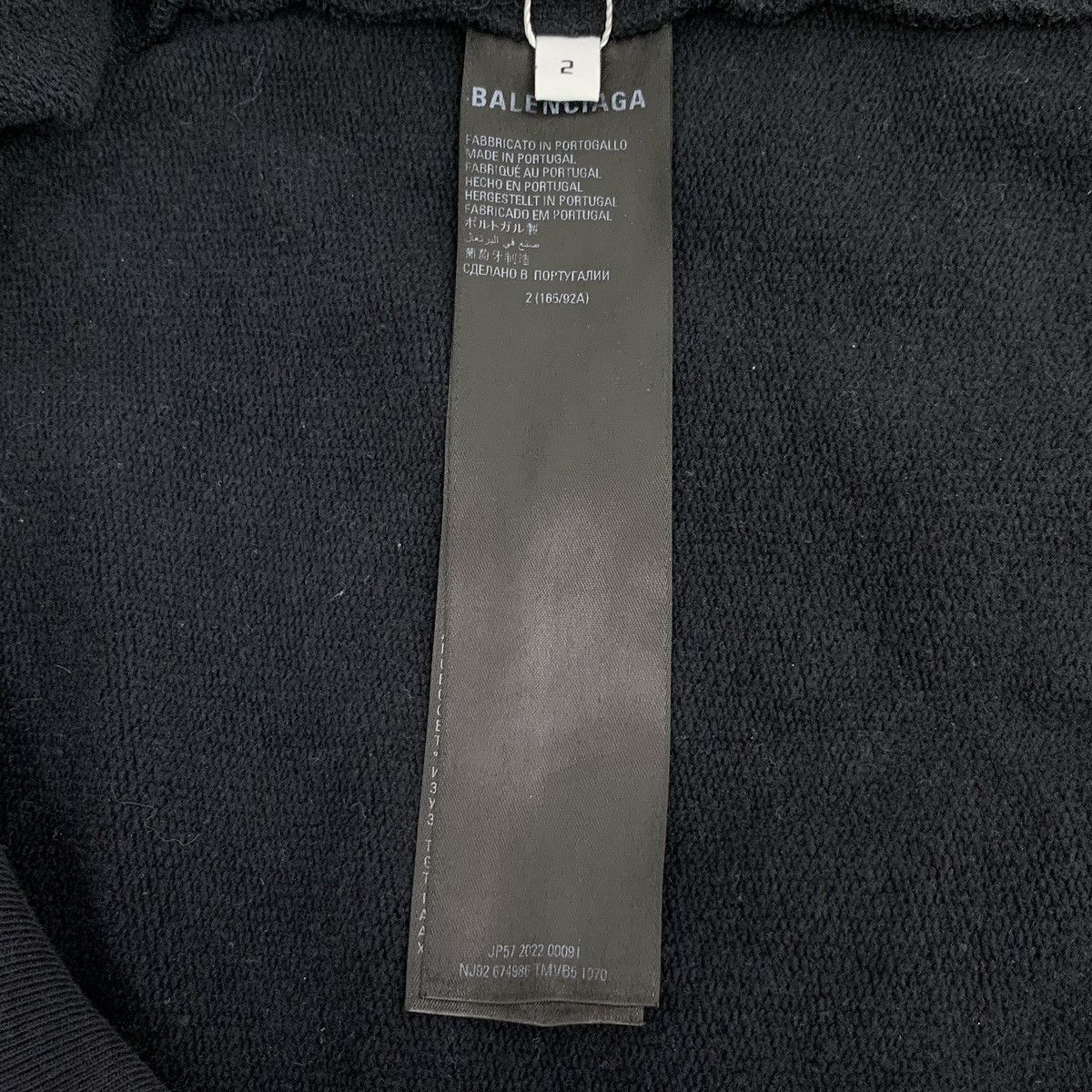 Balenciaga Balenciaga Black Letter Printed Hooded Sweatshirt K26WX Size US M / EU 48-50 / 2 - 6 Thumbnail