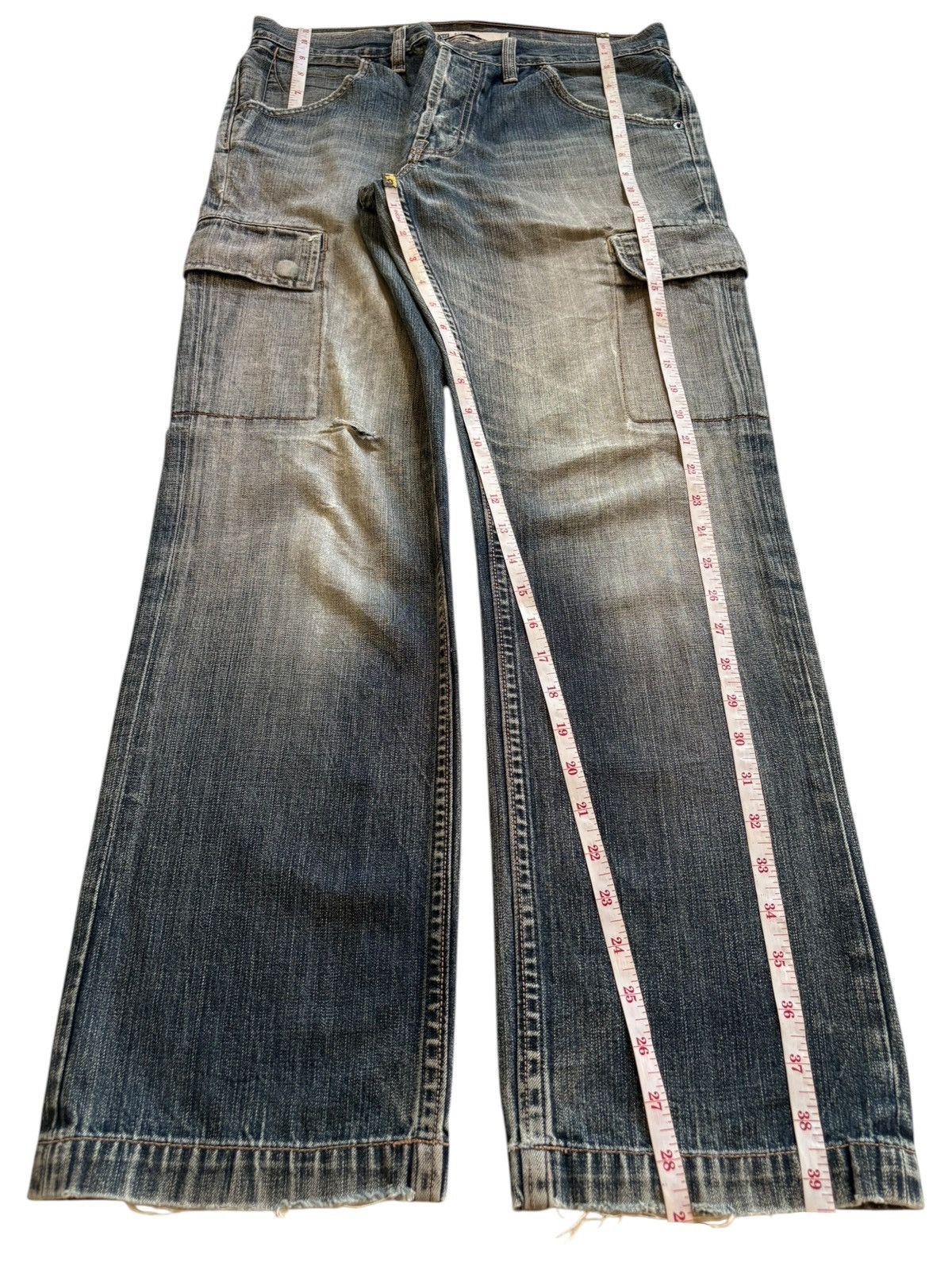 Gap Vintage Gap Cargo Button Fly Faded Wash Loose Jeans Size US 32 / EU 48 - 12 Thumbnail