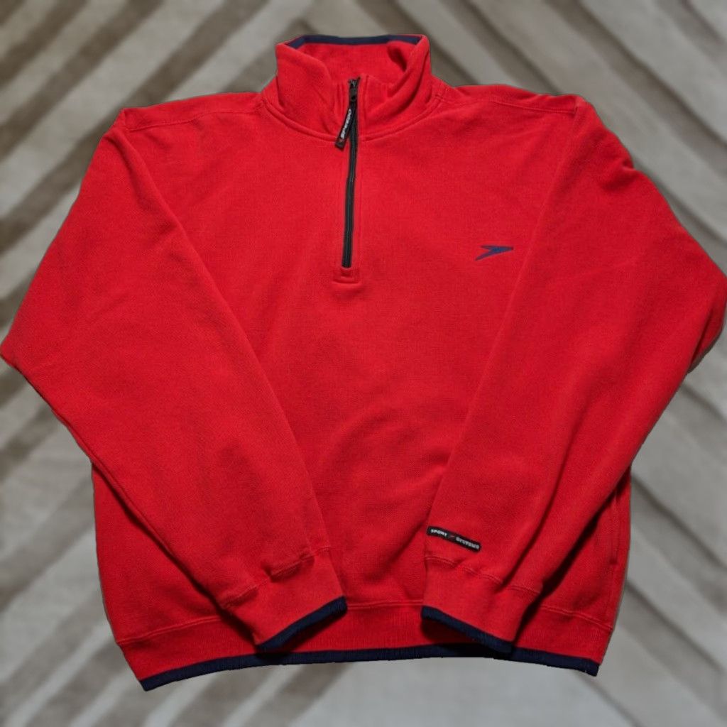 Speedo VINTAGE Speedo SPORT SYSTEMS Men Large Red Cotton Blend 1/4 Zip Pullover Size US L / EU 52-54 / 3 - 1 Thumbnail