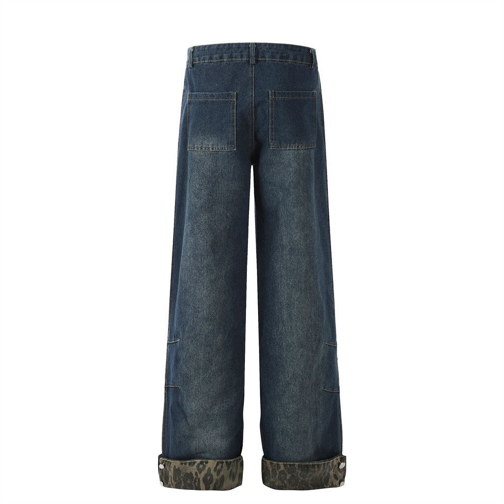 Japanese Brand × Jean American style folded leopard print jeans washed distressed Size US 32 / EU 48 - 2 Thumbnail