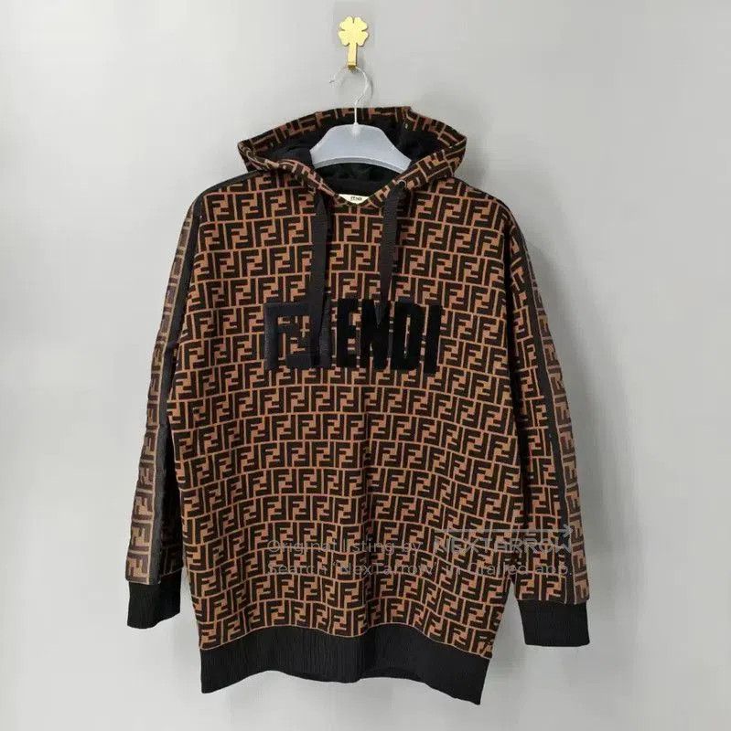 Fendi Fendi Brown Men's Hoodie with Logo . Size US S / EU 44-46 / 1 - 1 Thumbnail