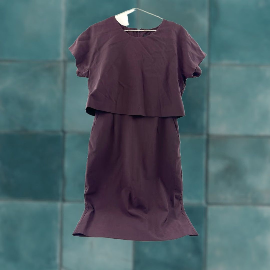 J.Crew J.CREW Women's Midi Sheath Dress Burgundy Red Wool Blend Pockets Size 6 Size M / US 6-8 / IT 42-44 - 1 Thumbnail