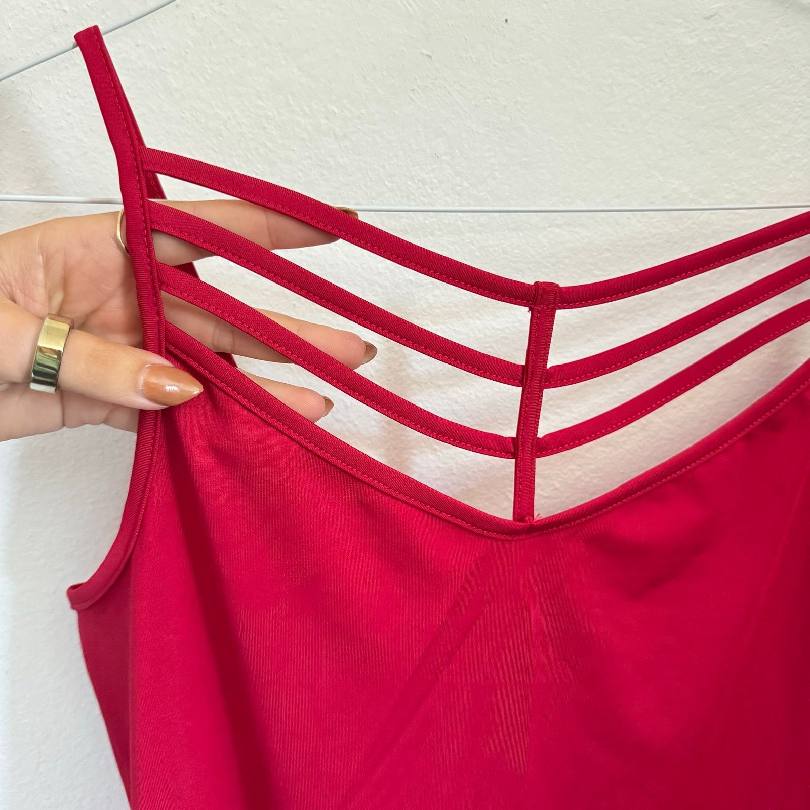 Vintage NEW VINTAGE Red Strappy Cutout Front $68 Tank Top Blouse M Size M / US 6-8 / IT 42-44 - 11 Thumbnail