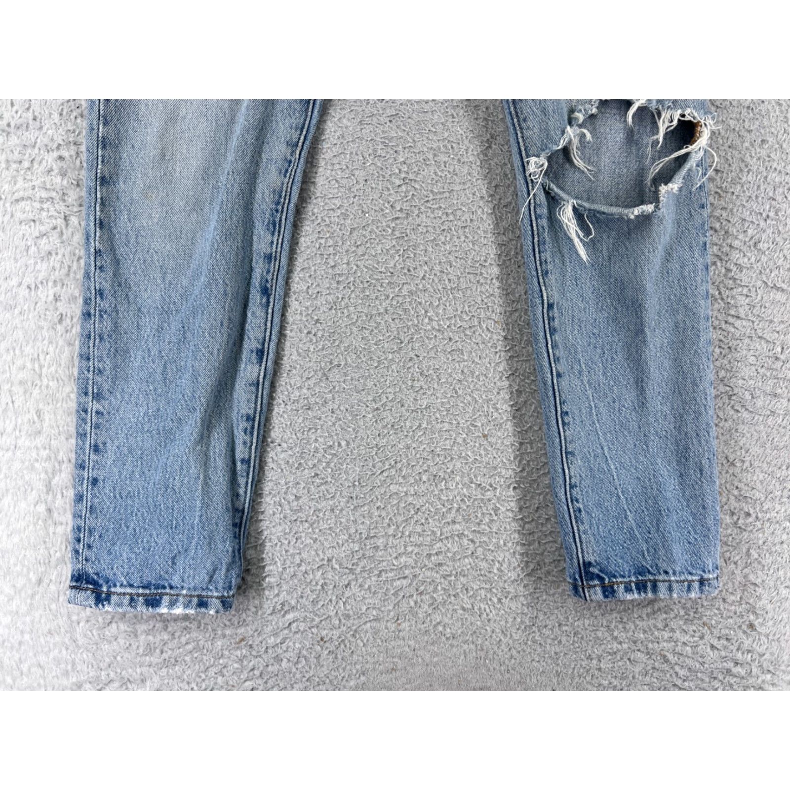 Levi's VINTAGE Levis 501 Jeans Womens 25x28 Blue Denim 501 Skinny Button Fly Distressed Stretch Retro жер Size 42" / US 20 - 5 Thumbnail