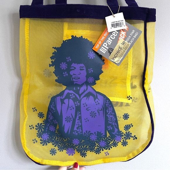 Vintage Jimi Hendrix Rock Star Mesh Beach Bag - New With Tags! Size ONE SIZE - 2 Thumbnail
