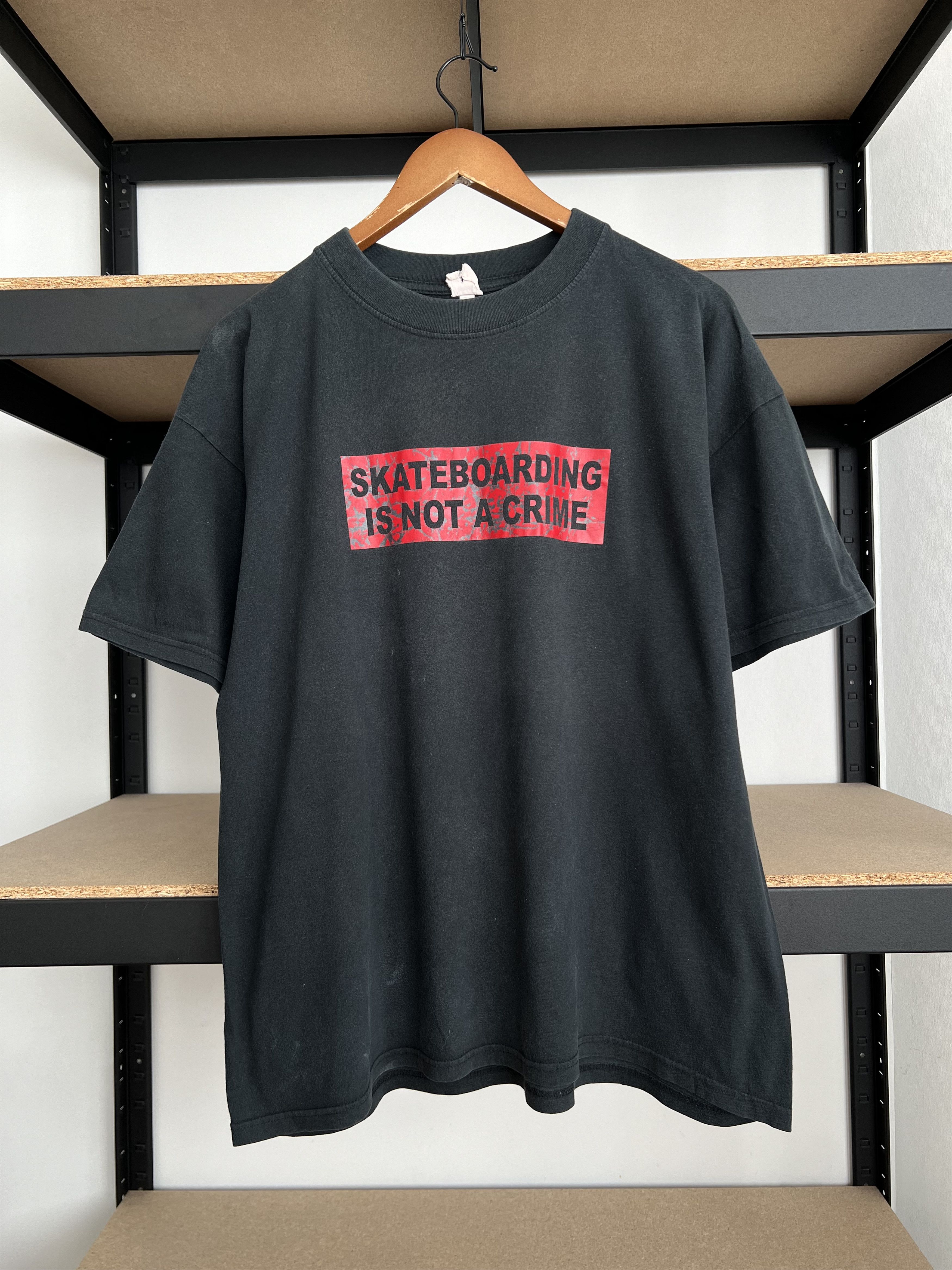 Vintage Vintage 90s Skateboarding is Not a Crime Black T-shirt Size US XL / EU 56 / 4 - 1 Thumbnail