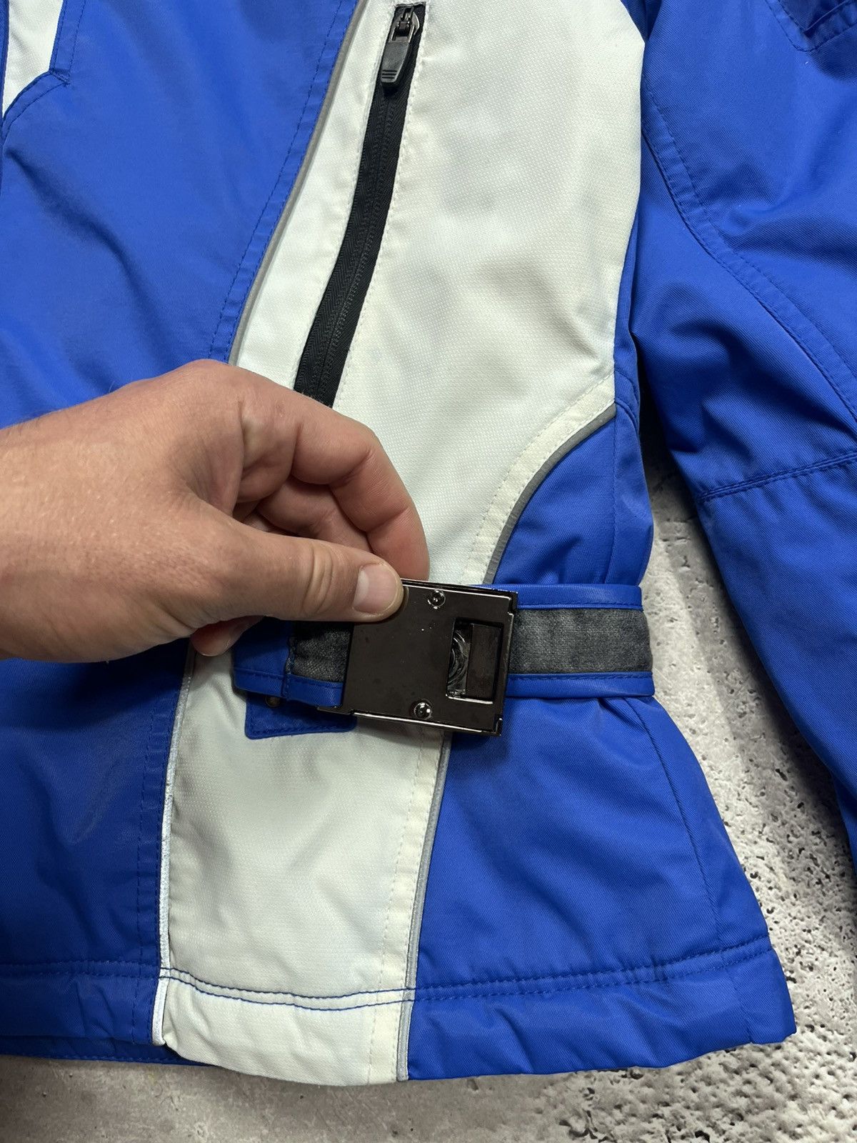Sportalm Kitzbuhel Sportalm Blue White Ski Jacket M with Belt and Faux Fur Hood Size M / US 6-8 / IT 42-44 - 10 Thumbnail