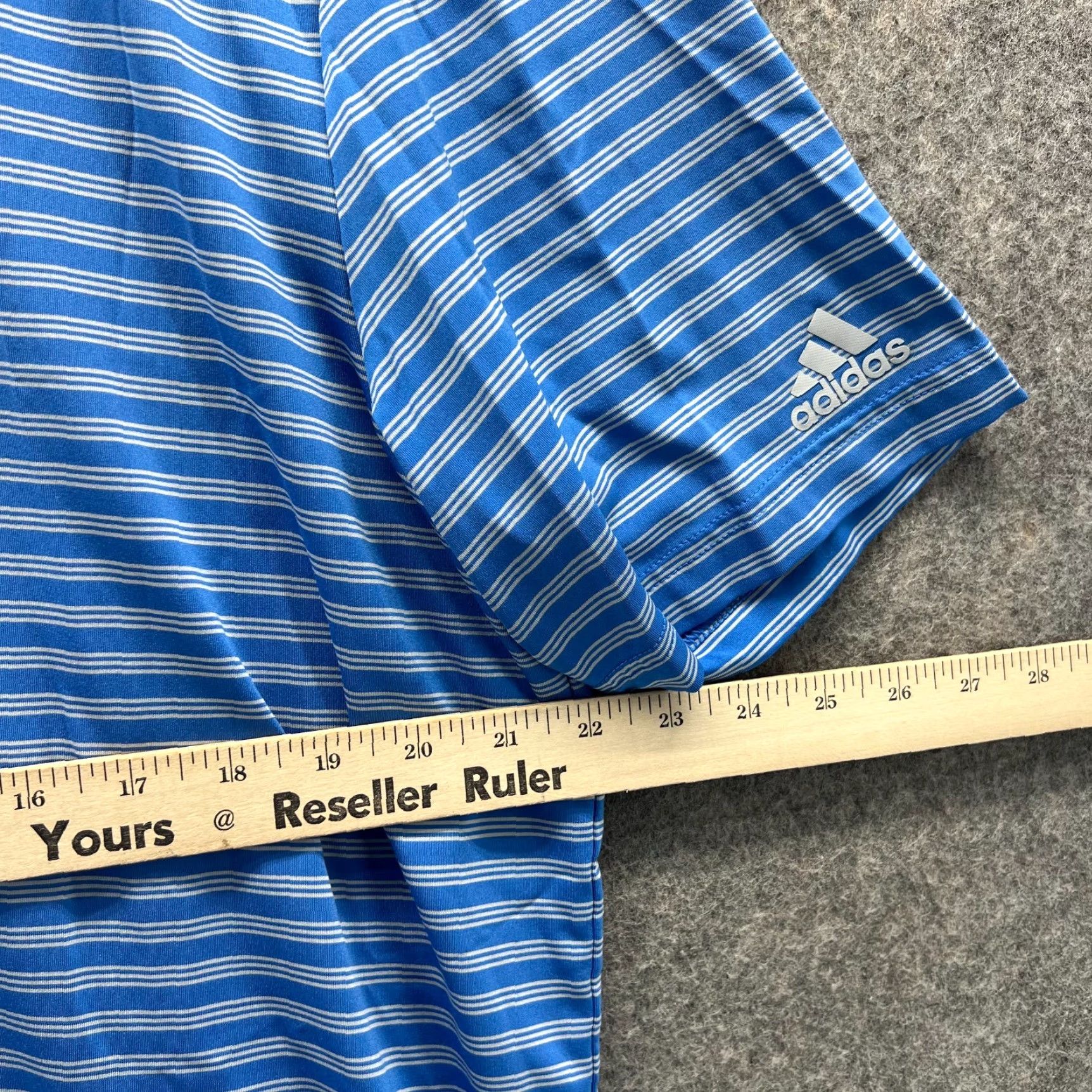 Adidas Adidas Polo Shirt Mens Large Blue Striped Golf Golfer Ultimate 2.0 Knit Athletic Shirt Size US L / EU 52-54 / 3 - 7 Thumbnail