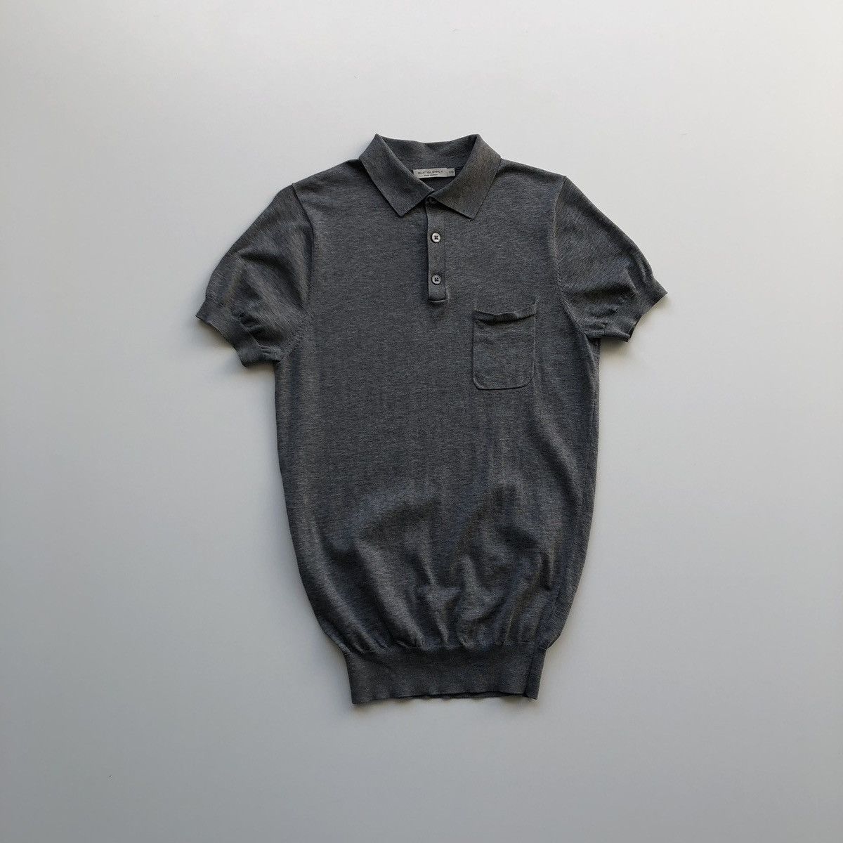 Suitsupply SuitSupply Pure Cotton Knit Polo Shirt Solid Grey Size US XS / EU 42 / 0 - 1 Thumbnail