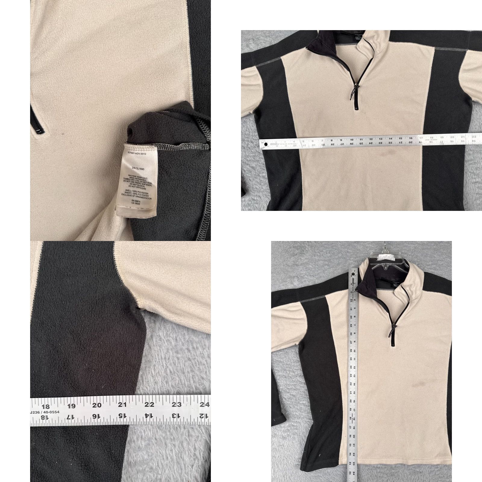 Mountain Hardwear Mountain Hardwear Sweatshirt Womens Medium Beige Black 1/4 Zip Polyester Fleece Size M / US 6-8 / IT 42-44 - 8 Thumbnail