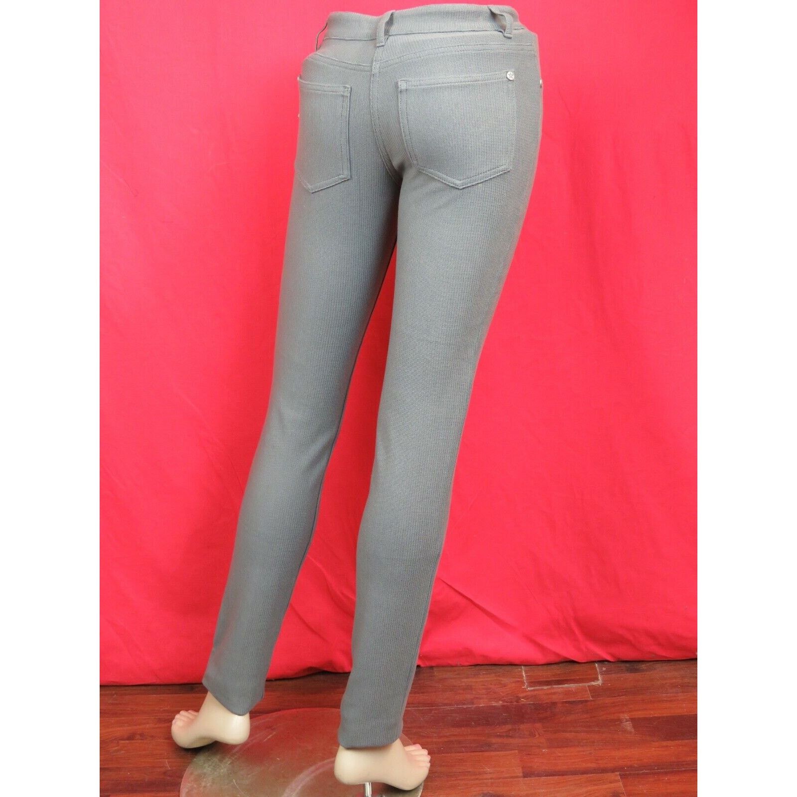 Chanel CHANEL P45450 GRAY KNIT COTTON BUTTONS LOGO JEANS PANTS 34 F Size 26" / US 2 / IT 38 - 3 Thumbnail