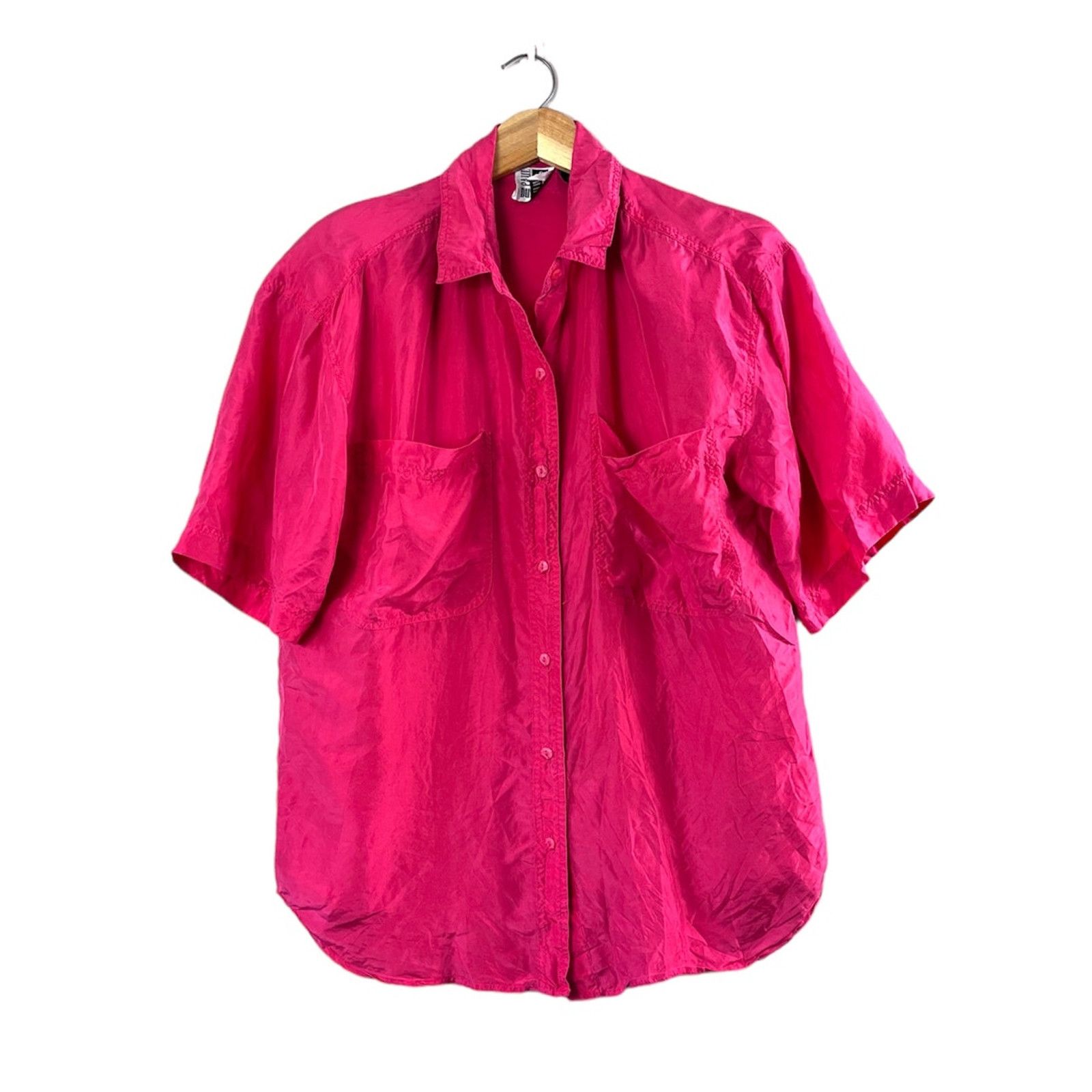 Vintage Hot Pink Vintage Paul Duffier Button Front Blouse S Size S / US 4 / IT 40 - 1 Thumbnail