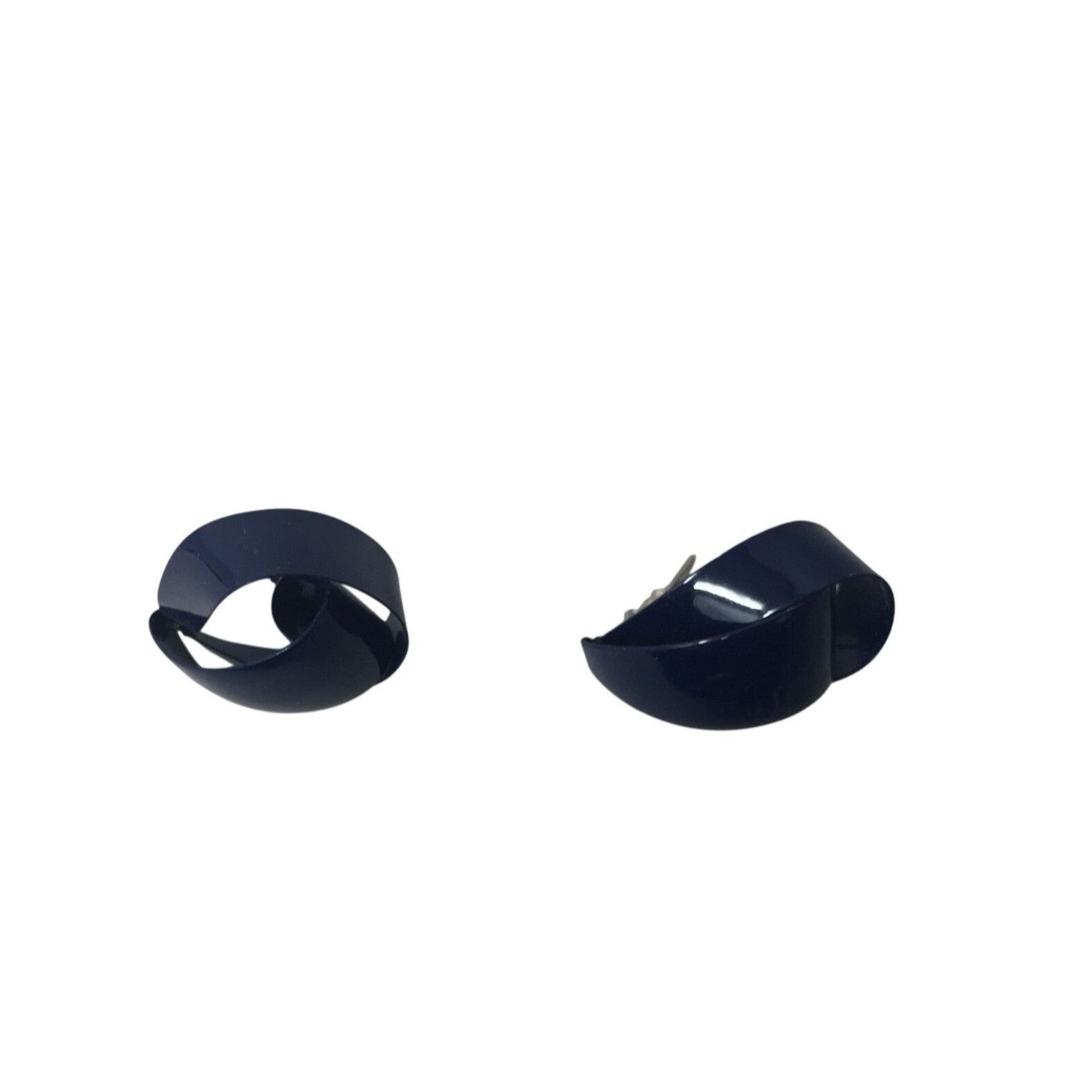 Other Womens Navy Blue Unique Twisted Earrings Size ONE SIZE - 1 Thumbnail