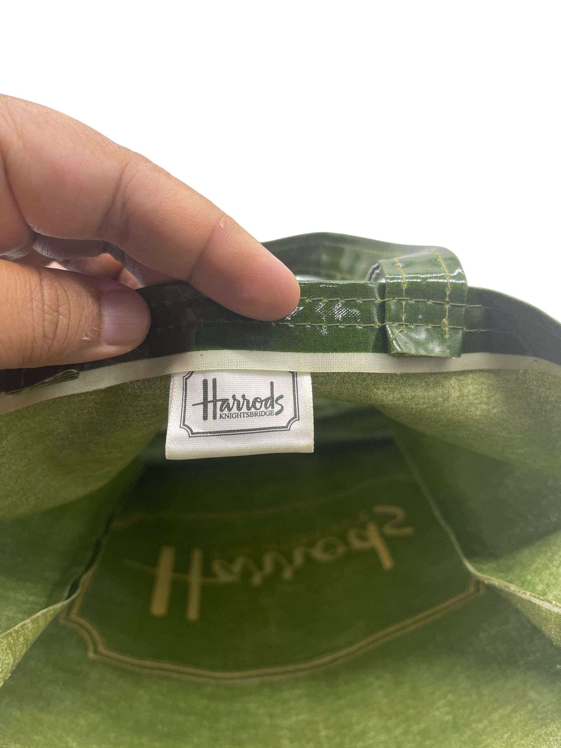 Harrods Vintage Harrods Knightsbridge Green PVC Vinyl Shopper Tote Size ONE SIZE - 10 Thumbnail