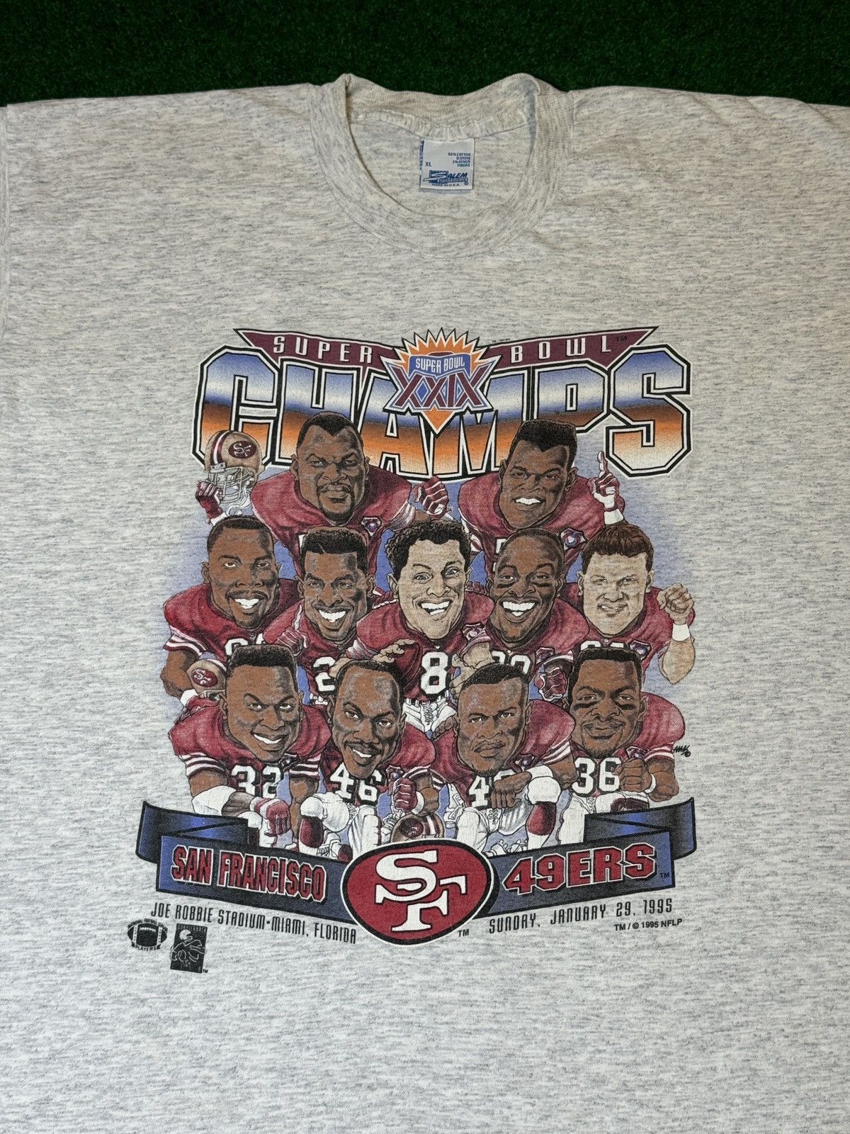 Salem Sportswear × Vintage Vtg 90s 49ers Caricature Super Bowl XXIX Champions T Shirt Size US XL / EU 56 / 4 - 2 Thumbnail