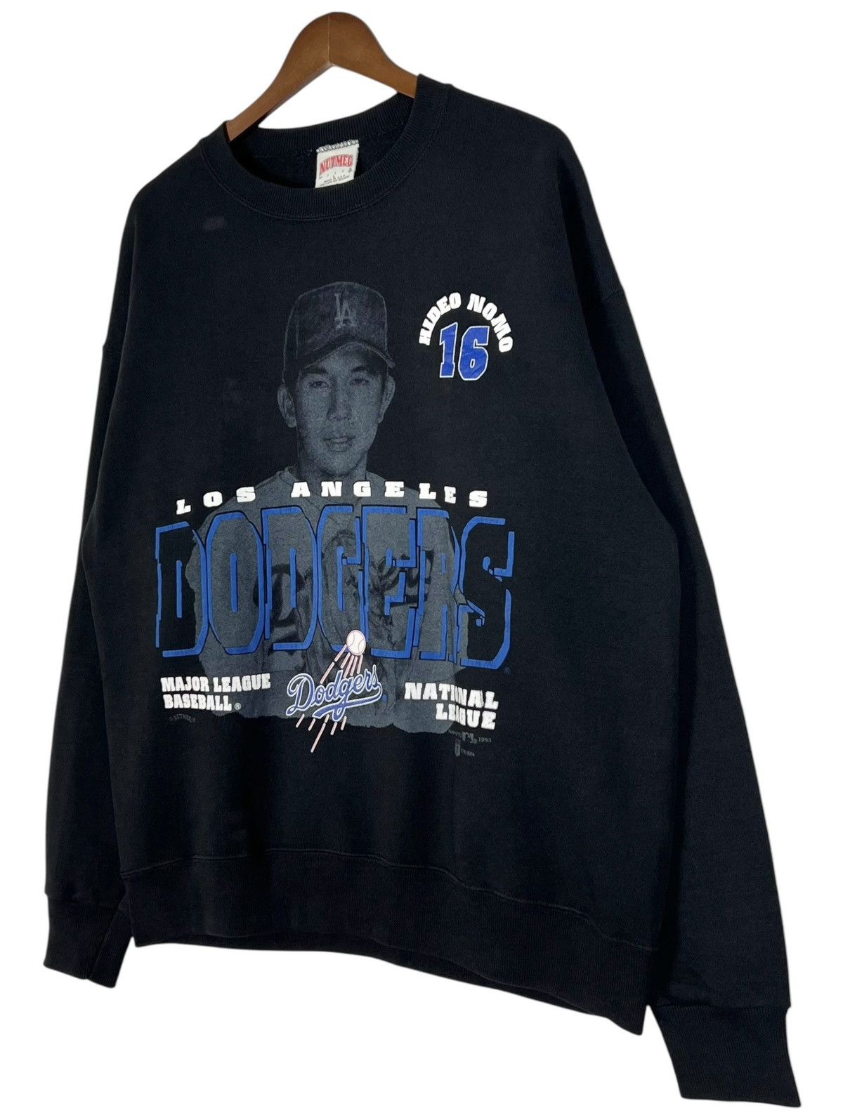 Nutmeg Vintage Los Angeles Dodgers NOMO 1995 Sweatshirt Size US L / EU 52-54 / 3 - 3 Thumbnail