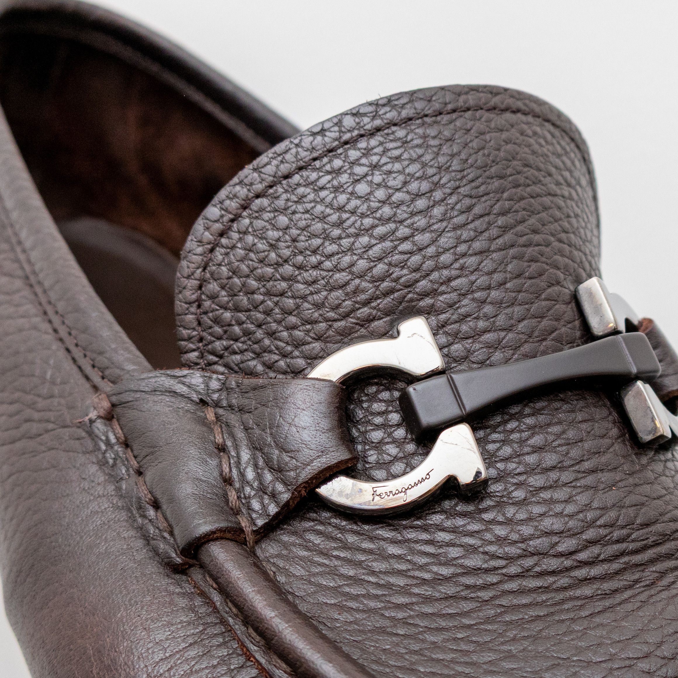 Salvatore Ferragamo $850 SALVATORE FERRAGAMO Gancini Bit Loafer Brown Size US 12 / EU 45 - 8 Thumbnail