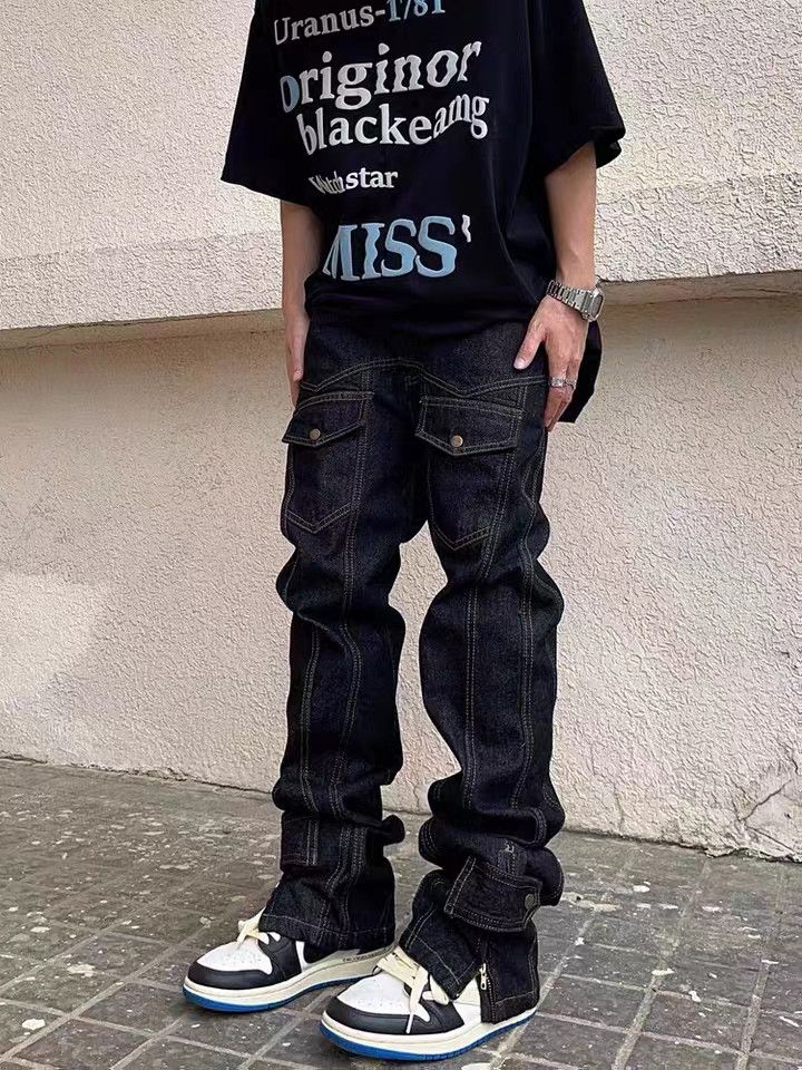 Japanese Brand × Jean Vintage washed topstitched pocket jeans Size US 32 / EU 48 - 1 Thumbnail