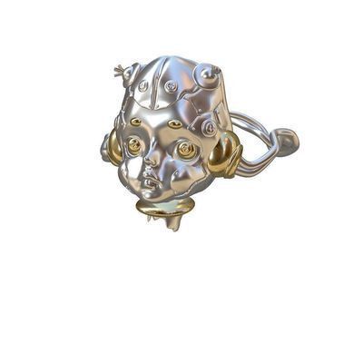 Jewelry Cyberpunk Dark Jewelry Rings Open Chrome Ring (Size 7-13) Size ONE SIZE - 6 Thumbnail