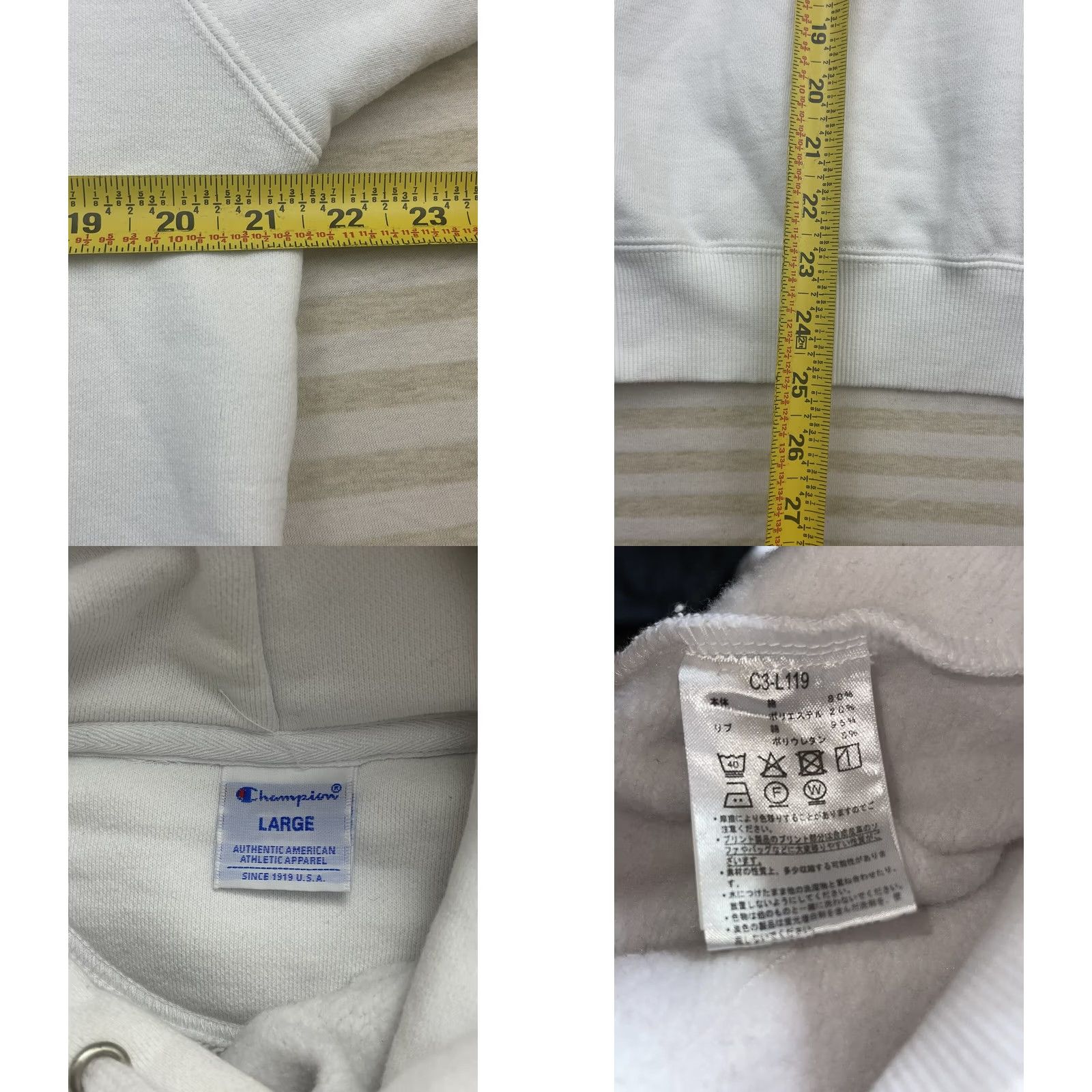 Champion VINTAGE Champion Hoodie Womens S White Fleece Pullover Y2K Logo Japanese Size S / US 4 / IT 40 - 8 Thumbnail