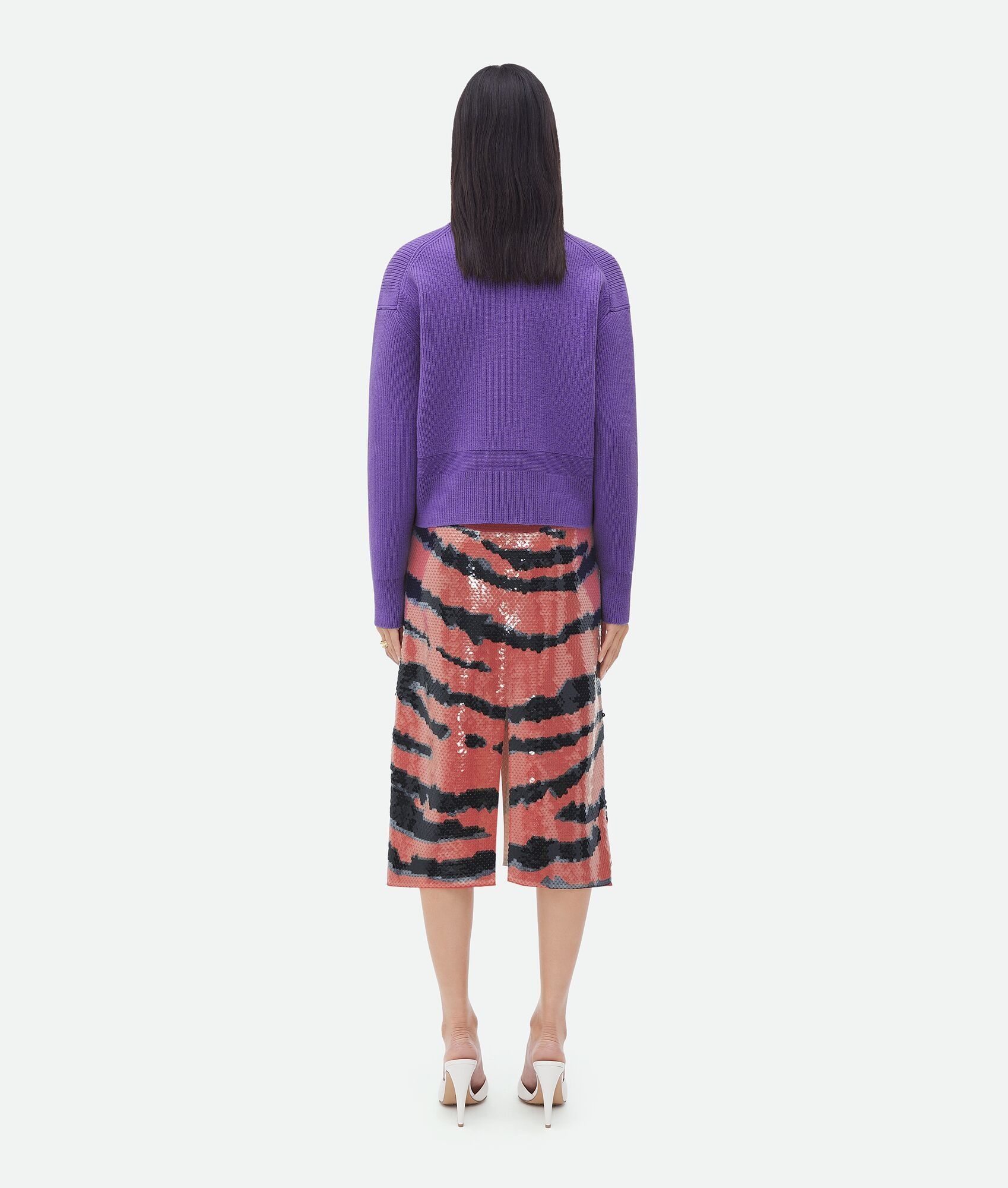 Bottega Veneta o1s1rm1125 Rib Cashmere Jumper Sweater in Purple Size L / US 10 / IT 46 - 3 Thumbnail