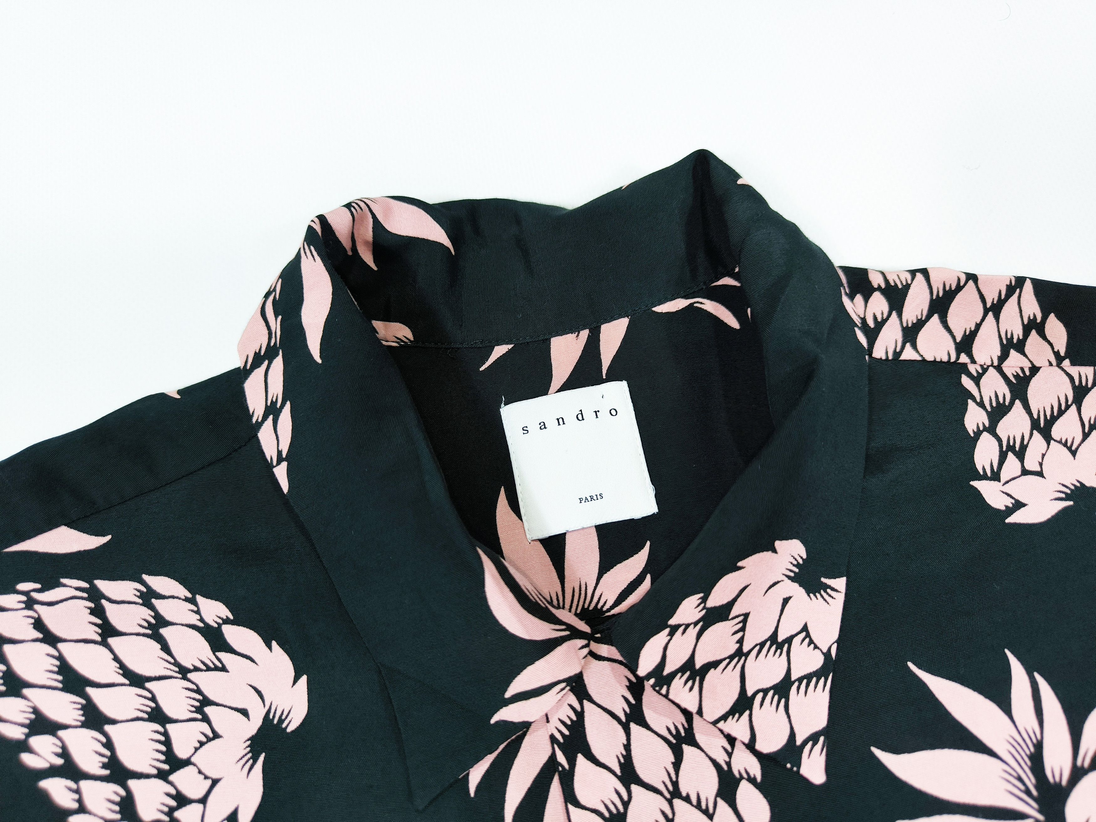 Sandro Sandro Paris Black Pink Pineapple Print Shirt Size S Size US S / EU 44-46 / 1 - 3 Thumbnail