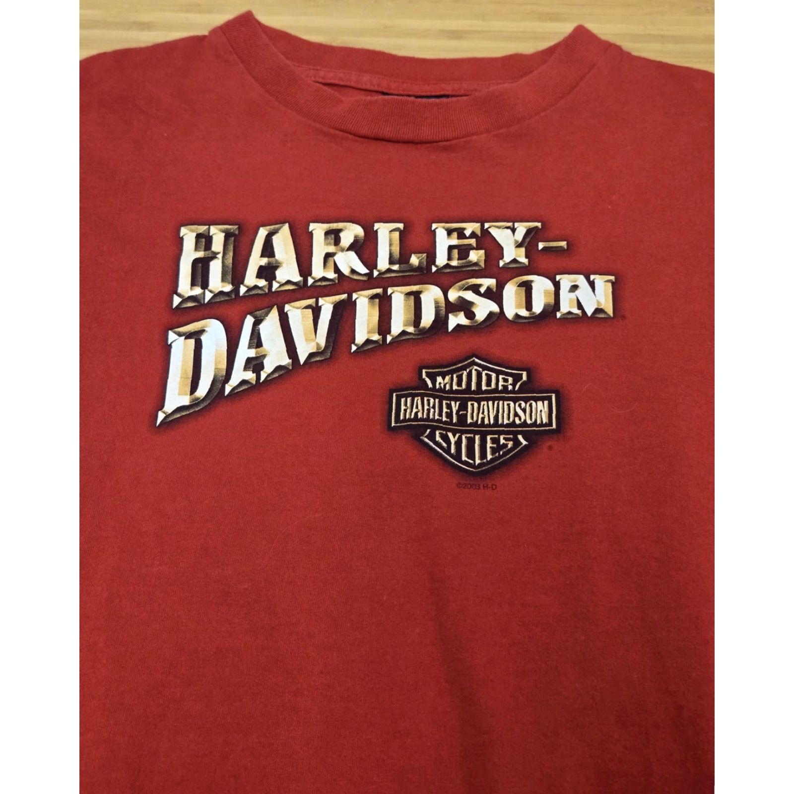 Harley Davidson VINTAGE Harley-Davidson Shirt Mens L Red Tucson AZ Biker Motorcycle 2003 USA Men Shirt Red USA 2003 Harley-Davidson graphic print front back Size US L / EU 52-54 / 3 - 2 Thumbnail
