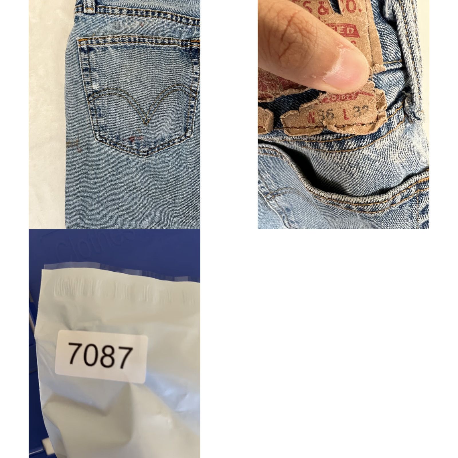 Levi's VINTAGE Levi's 505 Jeans Stand 36x32 Denim Distressed Grunge 90s Mens Blue Cotton Regular Straight 5-Pocket Zip Inseam 32 Size US 36 / EU 52 - 9 Thumbnail