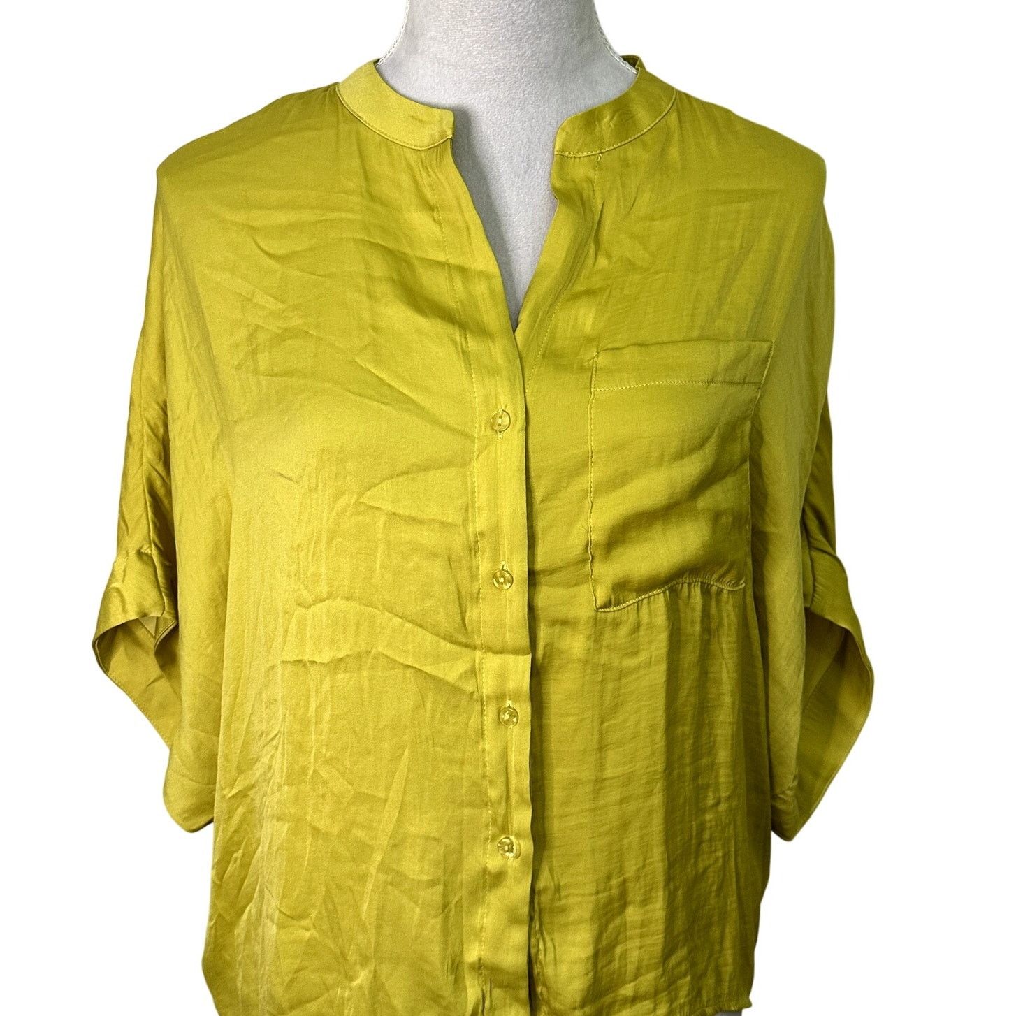 Other Industry Republic Top Button Up Short Sleeves Yellow Green M Size M / US 6-8 / IT 42-44 - 3 Thumbnail