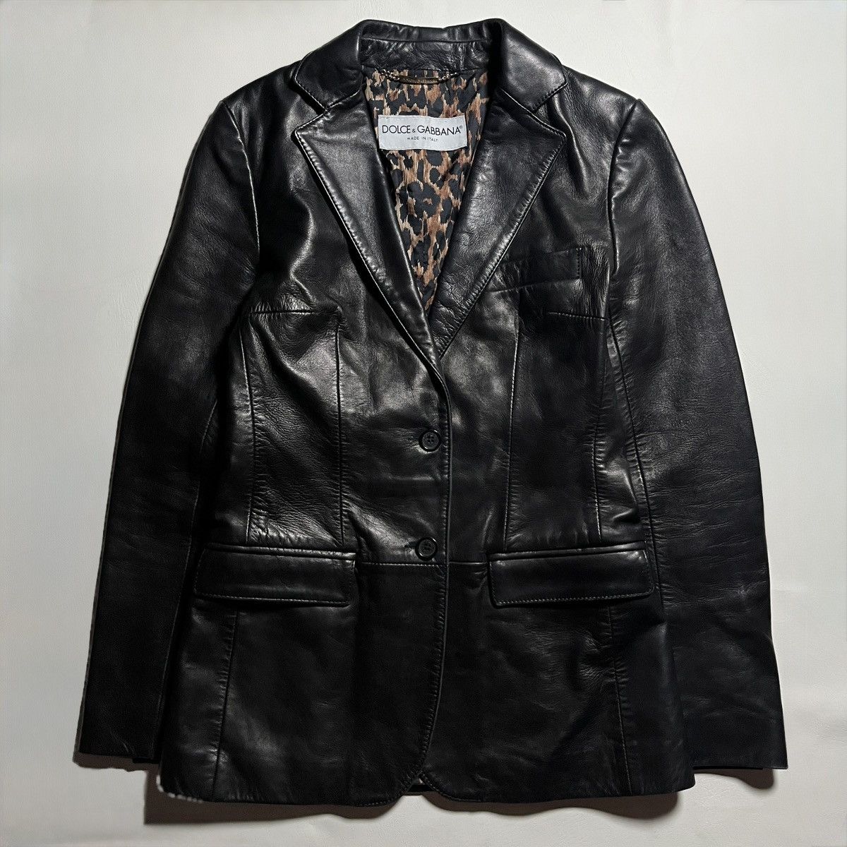 Dolce & Gabbana Dolce & Gabbana Leopard Silk Lining Leather Jacket Size US M / EU 48-50 / 2 - 1 Thumbnail