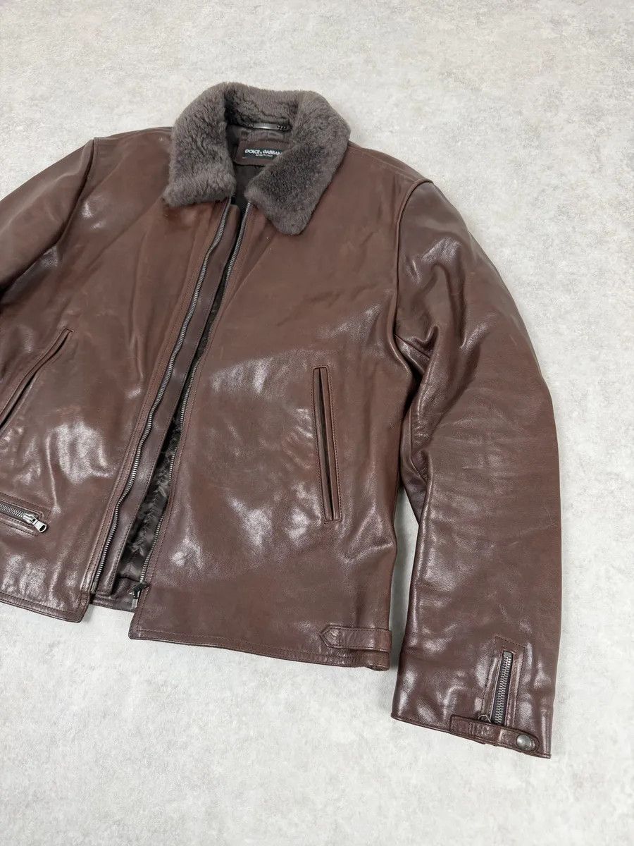 Dolce & Gabbana 2010s Dolce & Gabbana Brown Premium Leather Jacket Size US L / EU 52-54 / 3 - 10 Thumbnail