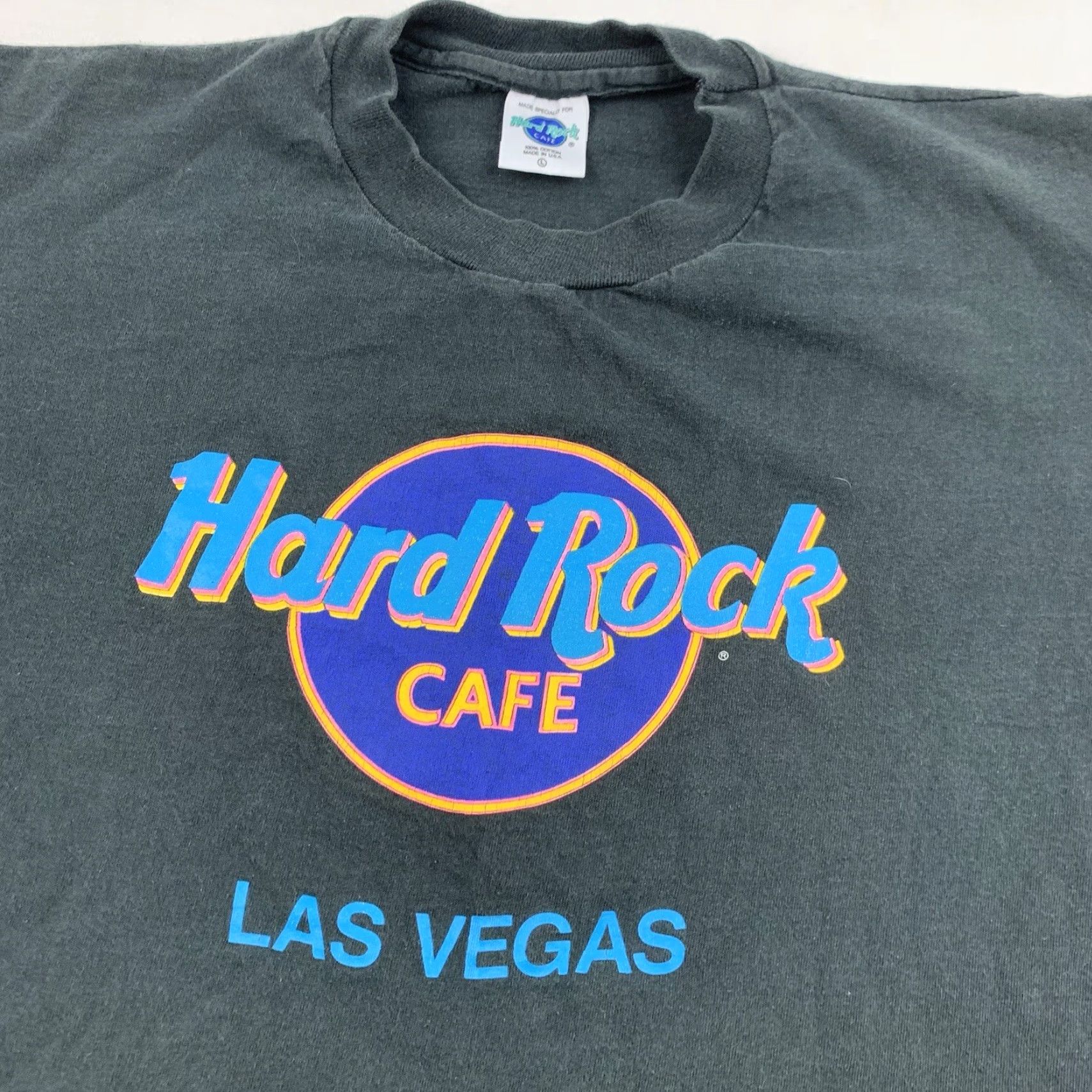 Hard Rock Cafe VINTAGE Hard Rock Cafe T Shirt Adult Large Black Las Vegas 90s Rock N Roll Faded Rock n Roll Size US L / EU 52-54 / 3 - 2 Thumbnail