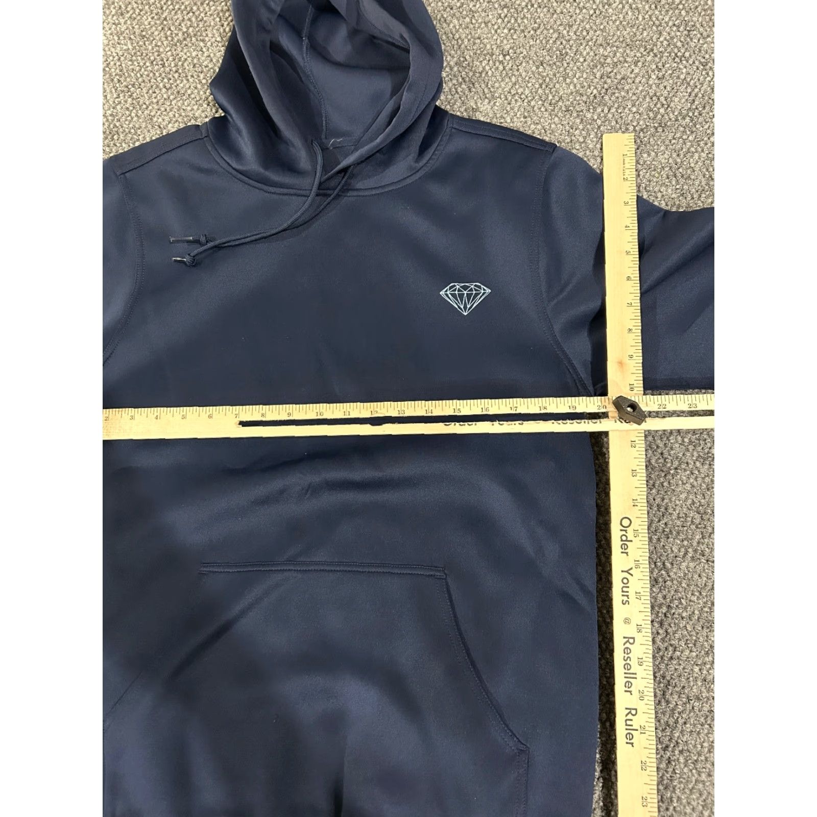 Vintage Diamond Hoodie Mens M Blue Pullover Zip Kangaroo Pocket Streetwear Skate Size US M / EU 48-50 / 2 - 3 Thumbnail