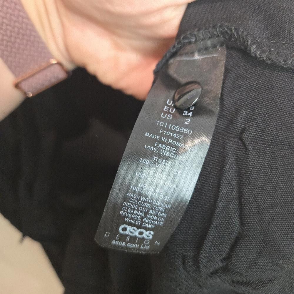 Asos ASOS Design Tie Front Black Dress Size XS / US 0-2 / IT 36-38 - 3 Thumbnail